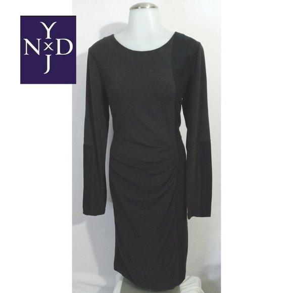NYDJ Dresses & Skirts - NYDJ Not Your Daughters Jeans Shaping Slimming Black Dress Faux Suede Panels 6